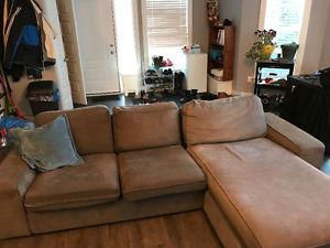 Large IKEA Sectional Couch - Grey/Brown - Used