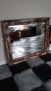 Large Rustic Wooden Framed Mirror "HFX Hoarders and