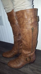Leather Knee High Boots.