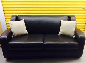 Leather Sofa Bed - double $250 - delivery available