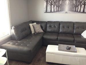 Leather sectional