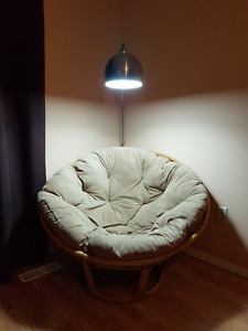 Papasan Chair and floor lamp - Moving Sale