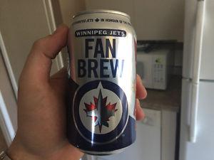 Unopened Jets Fan Brew Beer Cans
