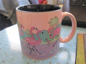 Vintage Russ Pink Flamingo Ceramic Coffee Cup Mug