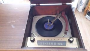 Vintage television/radio and record player