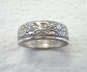 silver swiss frank ring