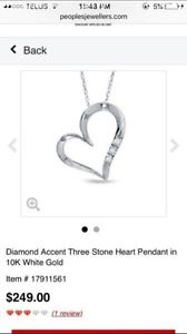 10k white gold necklace -- price drop