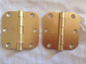 2 NEW STANLEY HINGES 3" ROUNDED CORNERS