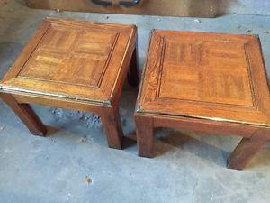 2 solid wood tables