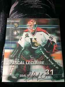 Autographed Pascal Leclaire Rookie Mooseheads Picture