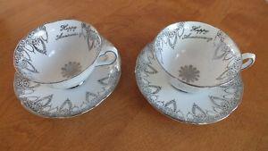Bone China Happy Anniversary Cup & Saucer Sets $5 for