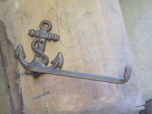 DECORATIVE CAST IRON SHIPS ANCHOR TISSUE PAPER HOLDER $