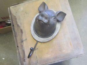 DECORATIVE FIGURAL PIGS HEAD WALLMOUNT KITCHEN HOOK $20