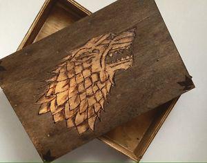 Game of Thrones Stark sigil wood burned box