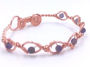 Handmade natural amethyst bead bracelet