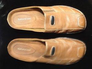 Ladies Tan Leather Naturalizer Open Back Shoes 9 M