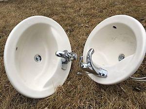 Lav drop-in ceramic sink & faucet & pop-up drain!