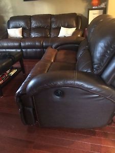 Leather couch and loveseat set