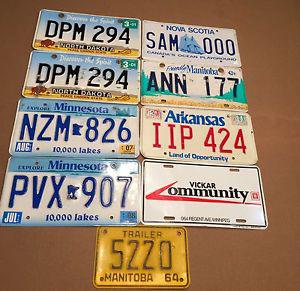 Lot of 9 License Plates