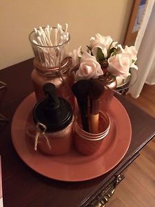 Mason jar vanity set