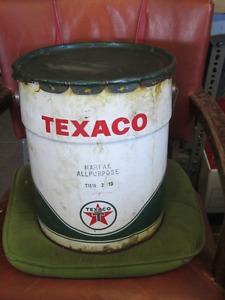 OLD VINTAGE TEXACO "T" MARFAX 5 GALLON BULK OIL TIN $20