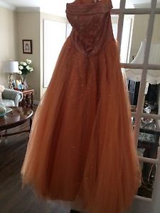 Prom Dress - Burnt Orange Ball Gown