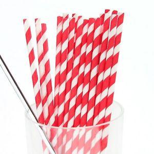 Red and white drinking straws - party carnival