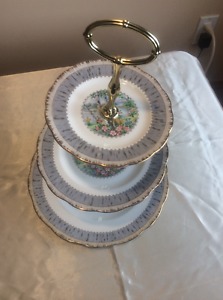 Royal Albert "Silver Birch" 3 tier cake plate