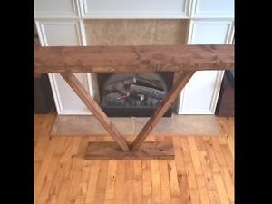 Rustic hall / entry table h 29" d 9" l 