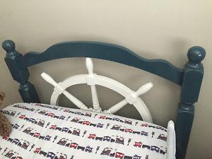 Single bed shipping wheel headboard