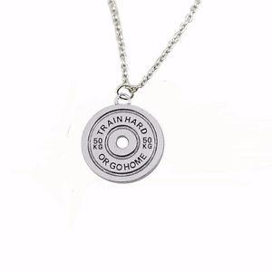 "Train hard or go home" Weight Plate Necklace