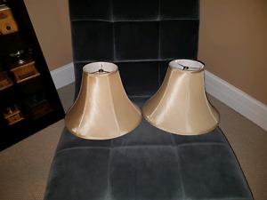 Two gold lampshades