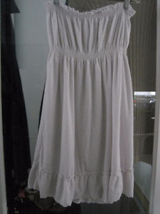 Vintage Retro White Terry Cloth Short Halter Dress - Size