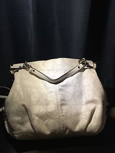 White coach two-way carry purse