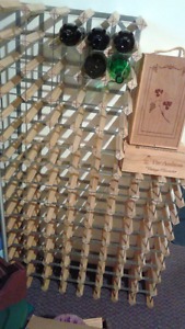 Wine rack holds 94 bottles