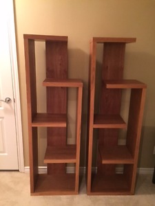 2 Solid Hardwood Display Cases/Bookshelves