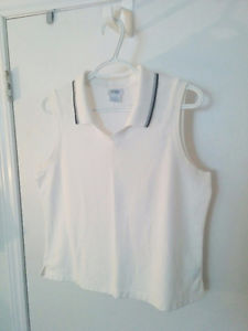 4 Ladies WHITE Golf Shirts - size M-L $10 each