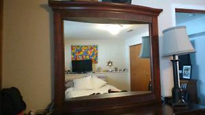 4' x 4' wooden mirror with halogen light $125 takes
