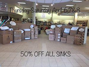 50% off all sinks