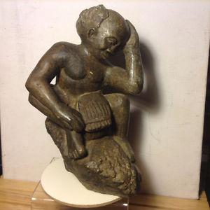 Africa Hand Carved Heavy Stone Sculpture Statue