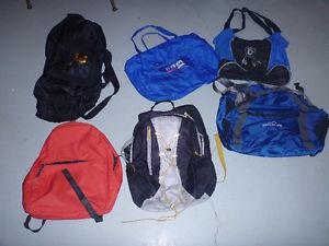 Back packs (small) and various travel bags