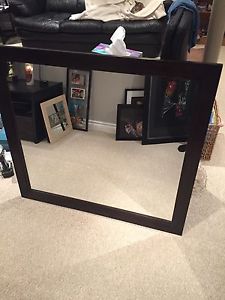 Big Mirror with Wood Frame