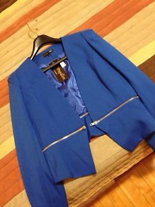 Caroline Morgan blue zipper blazer