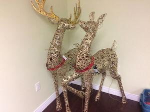 Christmas deers couple set