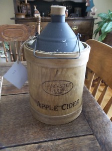 Country style wood and metal jar