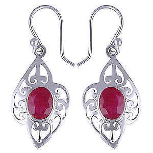 Genuine Rubies, Sterling earrings