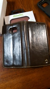Genuine leather wallet case for samsung s6