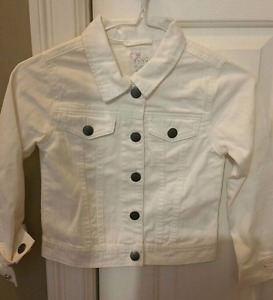 Girls white Jean jacket - Size 7