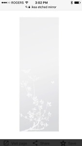 IKEA etched flowers mirror