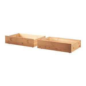 Ikea HURDAL Underbed storage box, set of 2, light brown -